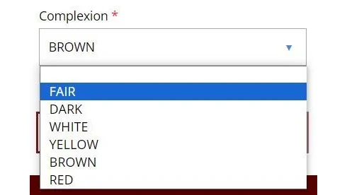 Complexion in NBI Clearance Form – Complete Guide 1 the NBI clearance complexion dropdown